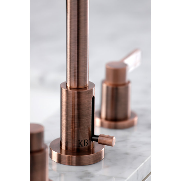 NuvoFusion Modern Antique Copper Widespread Bathroom Faucet
