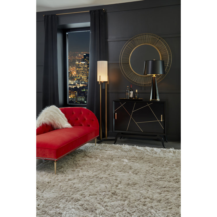 Wildwood Sinatra Black and Red Revolving Door Accent Cabinet