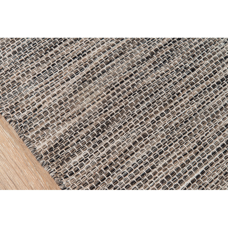 Natural Wool Flatweave Geometric Runner Rug
