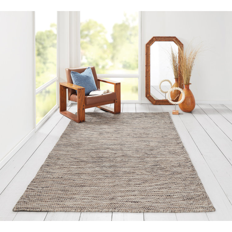 Natural Wool Flatweave Geometric Runner Rug
