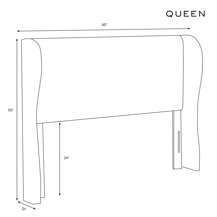 Queen Rosequartz Linen Upholstered Tufted Headboard