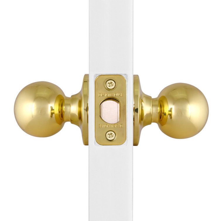 Polished Brass Round Hall and Closet Door Knob