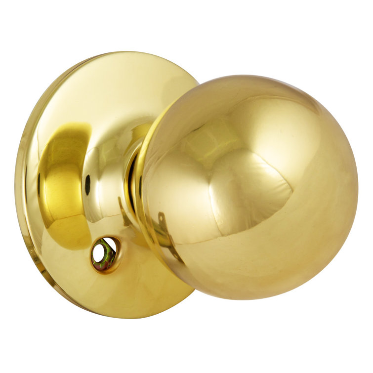 Polished Brass Round Hall and Closet Door Knob