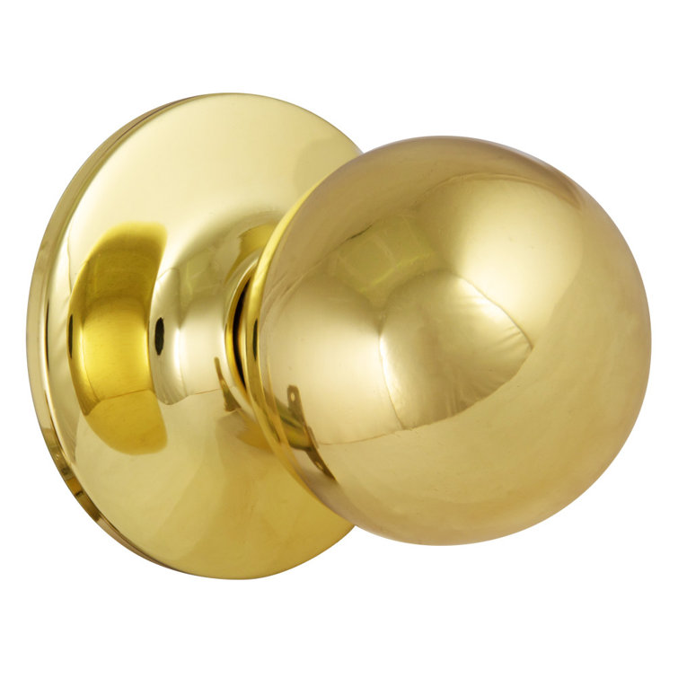 Polished Brass Round Hall and Closet Door Knob
