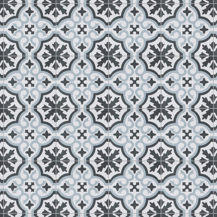 Berkeley 18" x 18" Matte Porcelain Floor and Wall Tile in Blue and Gray