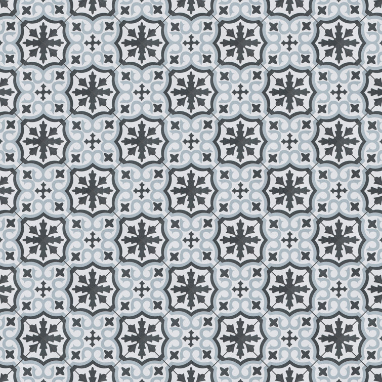Berkeley 18" x 18" Matte Porcelain Floor and Wall Tile in Blue and Gray