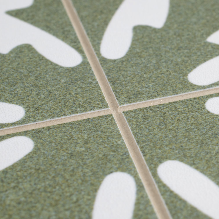 Berkeley 18" x 18" Green and White Porcelain Wall & Floor Tile