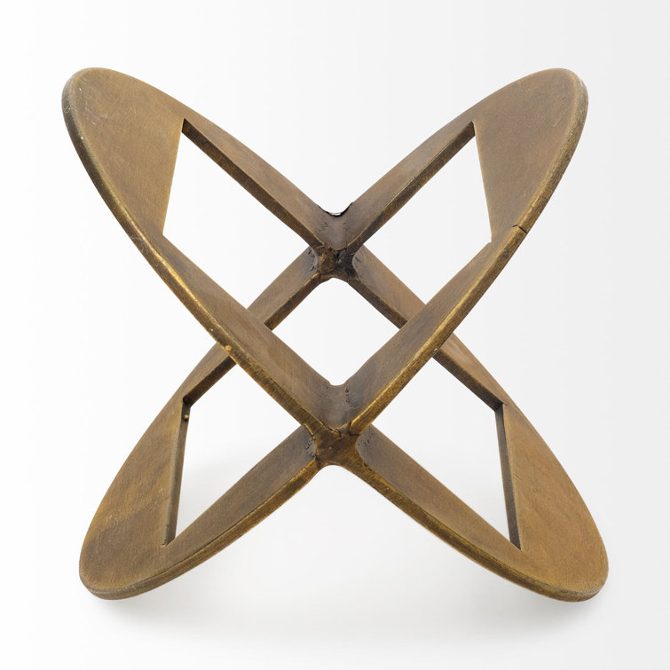 Antiqued Gold Geometric Metal Decorative Object