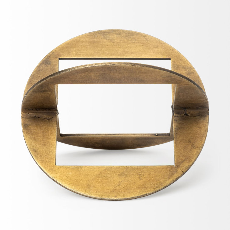 Antiqued Gold Geometric Metal Decorative Object
