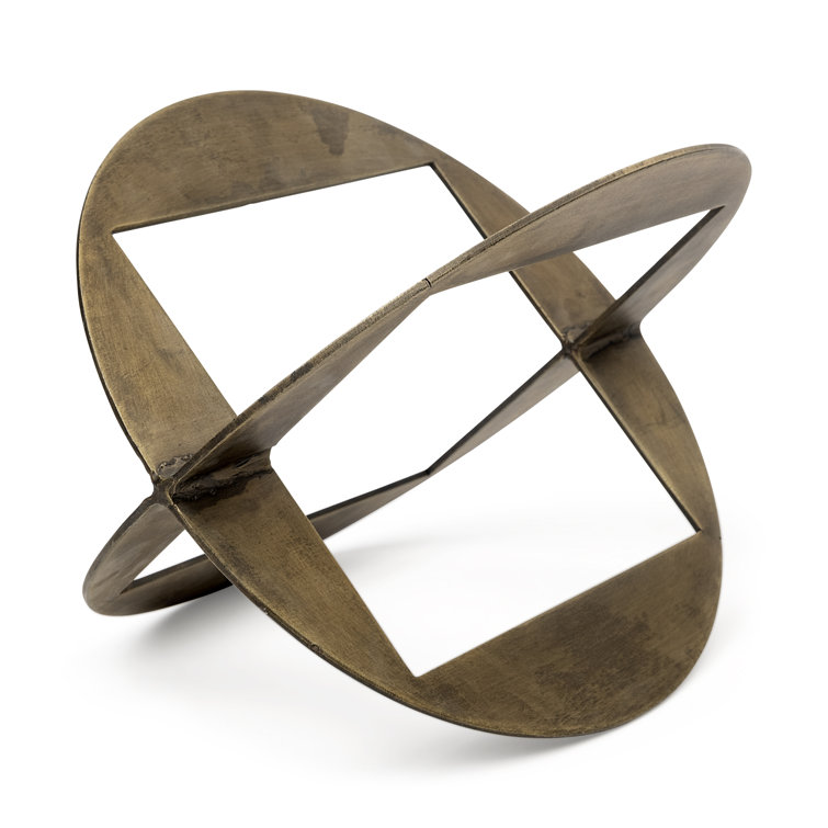 Antiqued Gold Geometric Metal Decorative Object