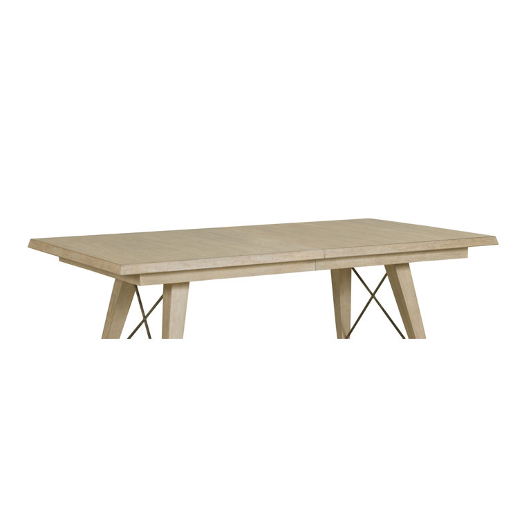 Transitional Clayton Extendable Oak Dining Table in Soft Gray