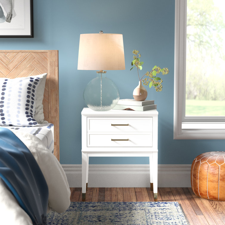 Westerleigh Sophisticated White End Table with Gold Accents