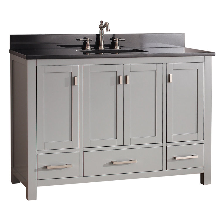 Chilled Gray 48" Stone Top Single Sink Vanity