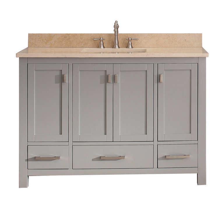 Chilled Gray 48" Stone Top Single Sink Vanity