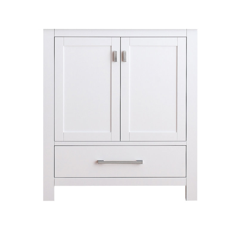 Modero 30'' White Poplar Wood Bathroom Vanity Base