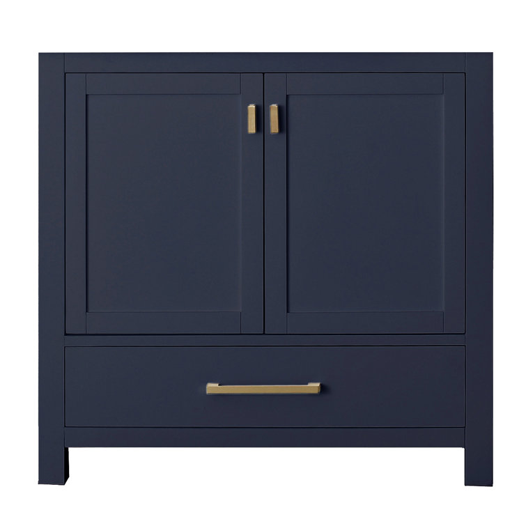 Modero 36'' Navy Blue Solid Wood Freestanding Vanity Base