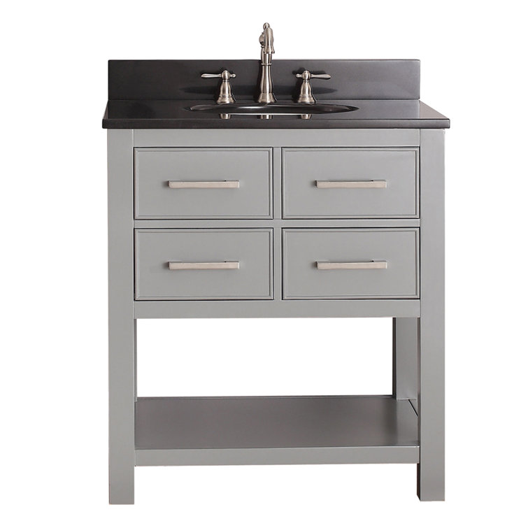 Chilled Gray 31" Stone Top Single Sink Vanity