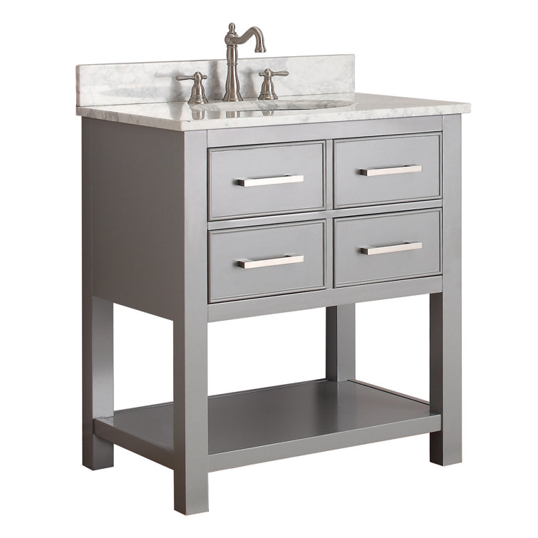Chilled Gray 31" Stone Top Single Sink Vanity