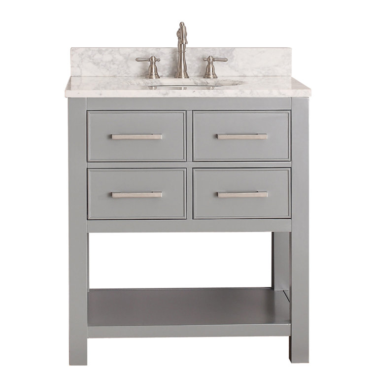 Chilled Gray 31" Stone Top Single Sink Vanity