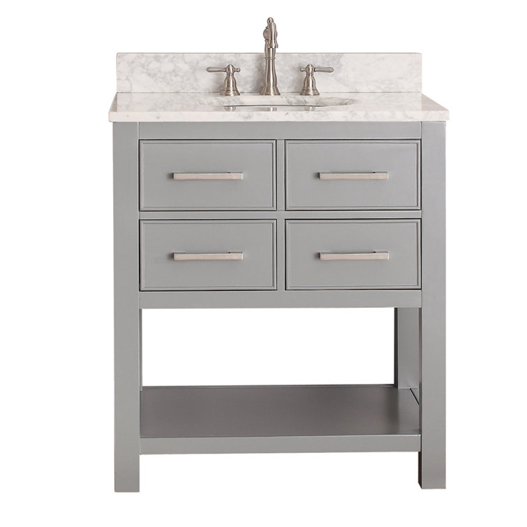 Chilled Gray 31" Stone Top Single Sink Vanity