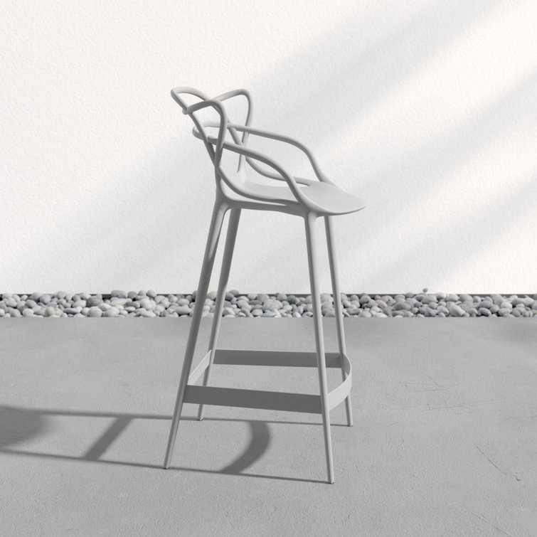 Gray Plastic Weather Resistant Bar Stool