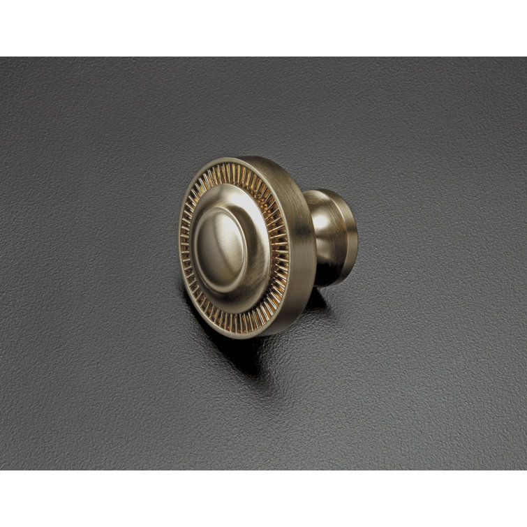 Minted Satin Brass Round Knob with Mounting Hardware
