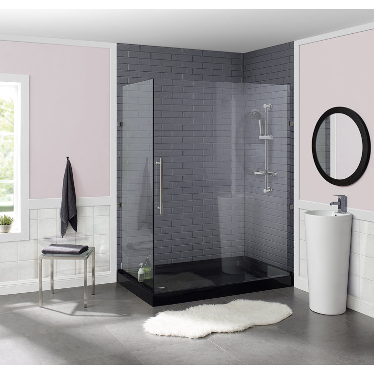 Voltaire 60" x 32" Gray Acrylic Shower Base with Right-Hand Drain