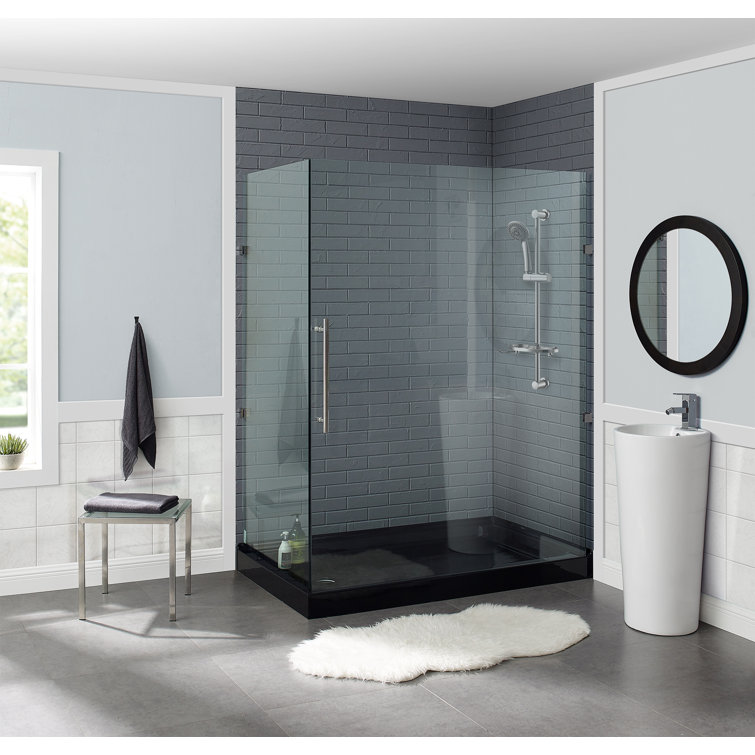 Voltaire 60" x 36" White Acrylic Single-Threshold Shower Base