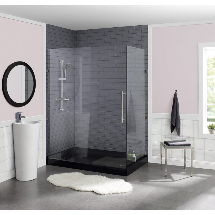 Voltaire 60" x 36" White Acrylic Single-Threshold Shower Base