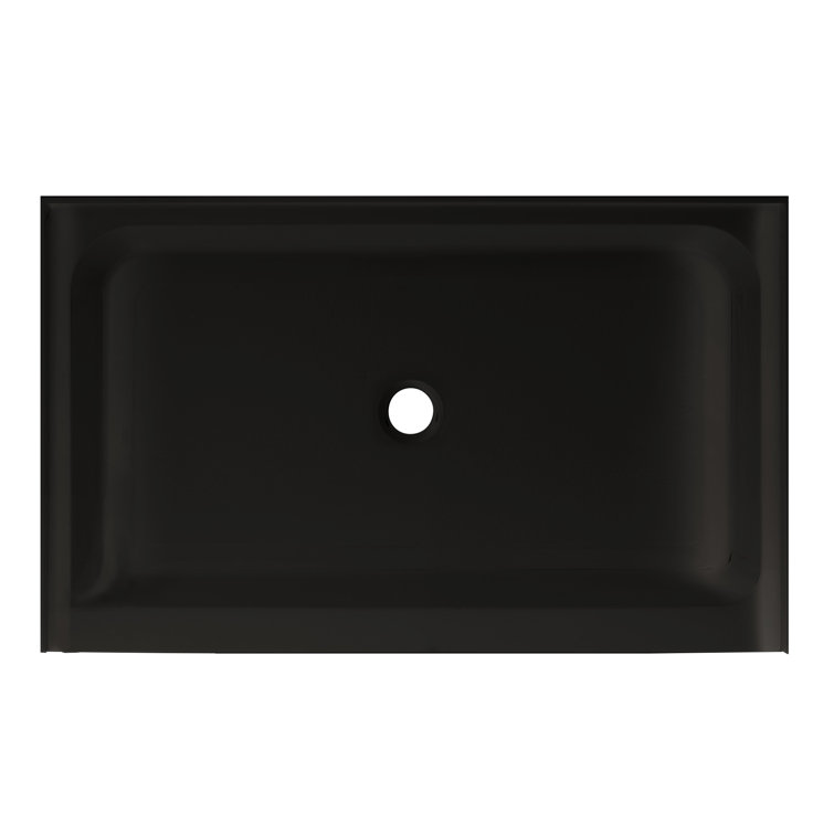 Voltaire 48" x 36" Black Acrylic Single-Threshold Shower Base