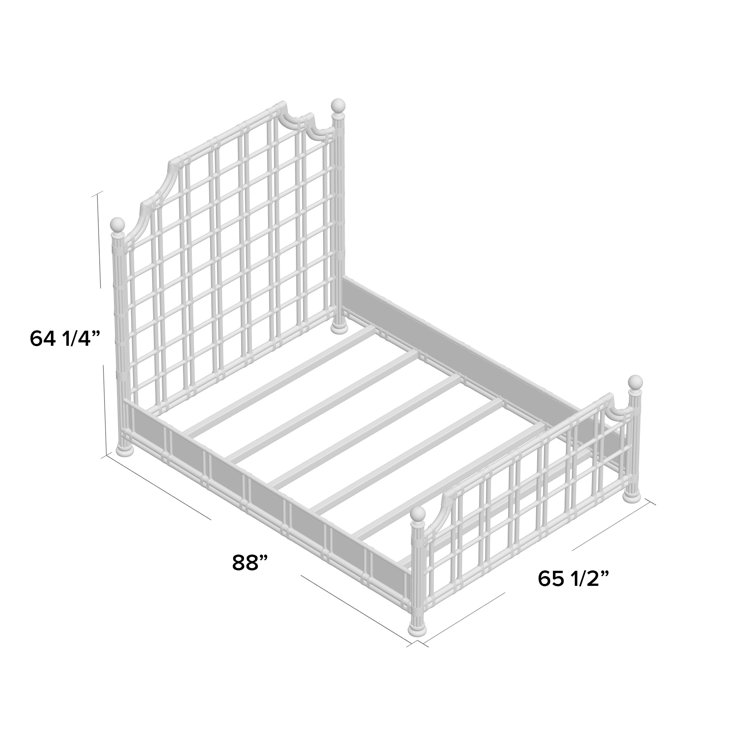 Queen Brown Rattan Poster Bed with Headboard