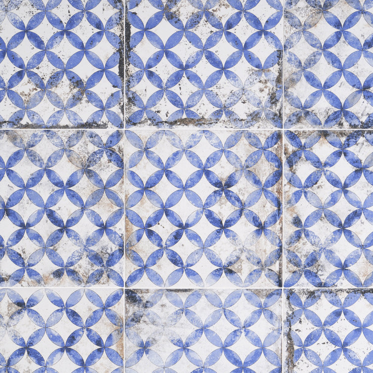 Gorham 8x8 Blue Matte Porcelain Encaustic Tile