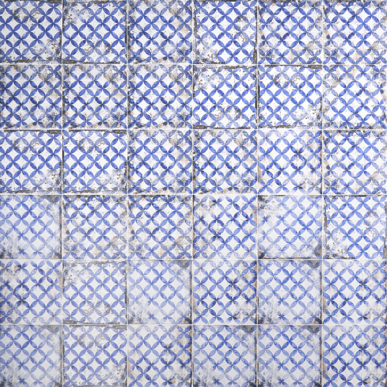 Gorham 8x8 Blue Matte Porcelain Encaustic Tile