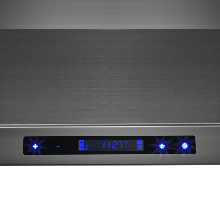 30" Convertible 343CFM Wall Mount Range Hood in Black Stainless Steel with Carbon Filters