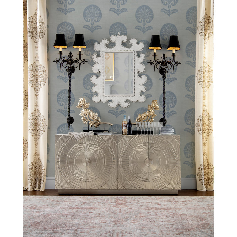 Barcelona 72'' Silver Teak Sideboard with Nickel Alloy