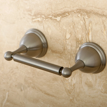Satin Nickel Wall Mounted Spring Bar Toilet Paper Holder