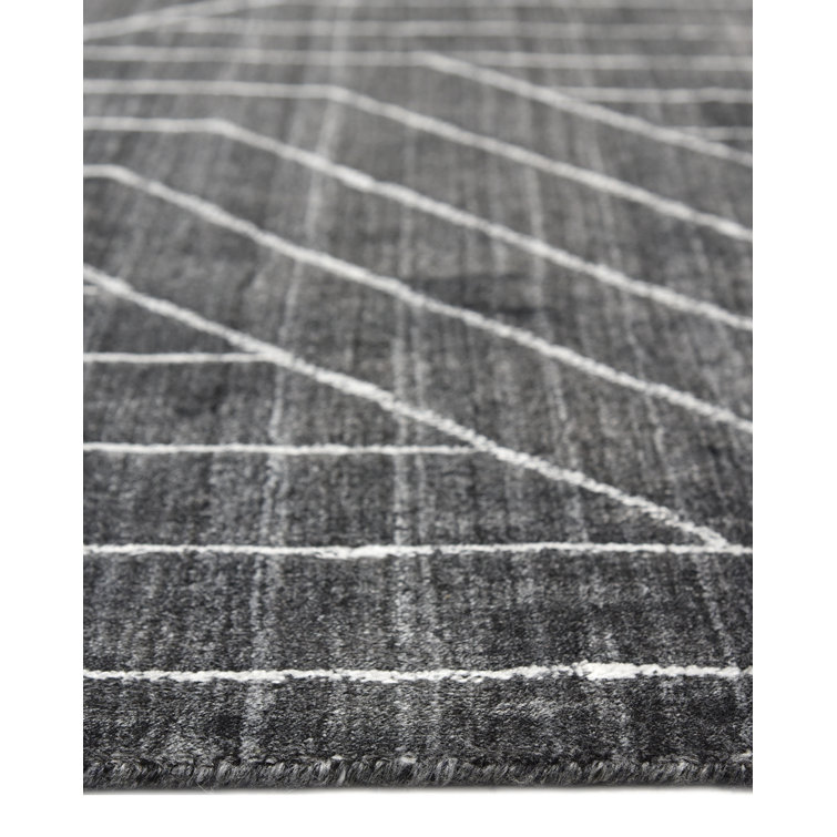 Elysian Gray Hand-Knotted Wool and Viscose 8' x 10' Area Rug