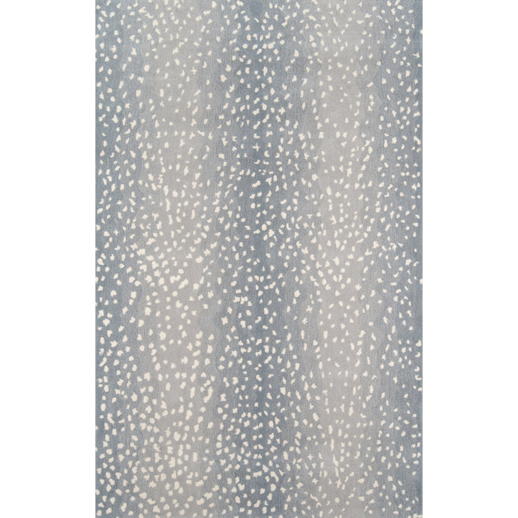 Blue and Gray Hand-Tufted Wool Rectangular Area Rug