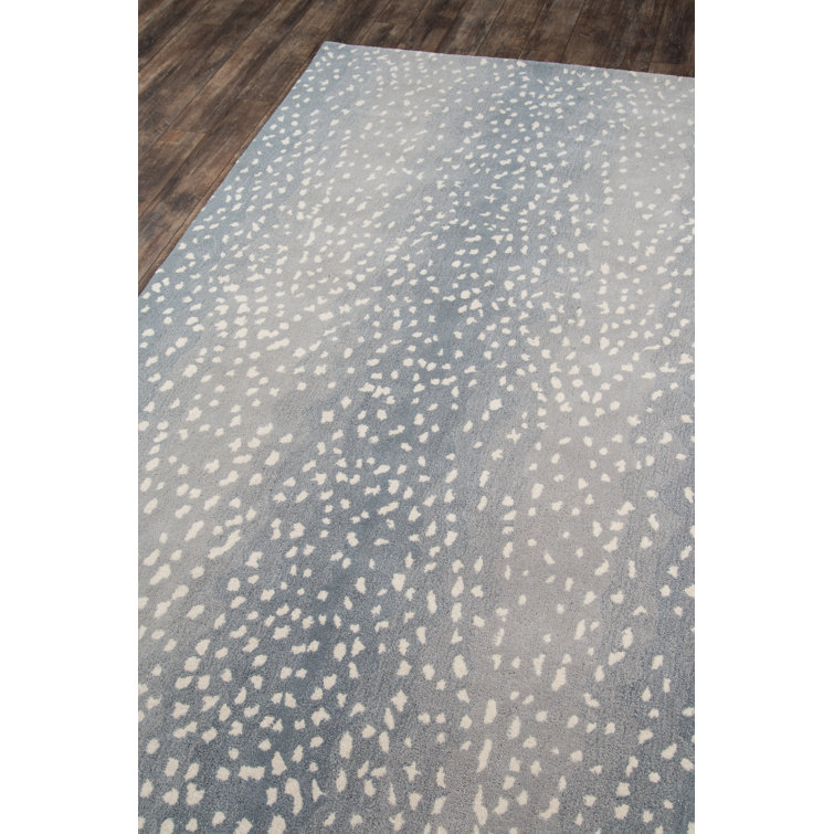 Blue and Gray Hand-Tufted Wool Rectangular Area Rug