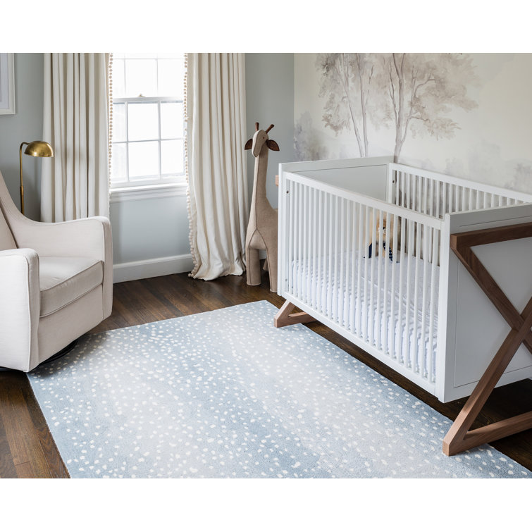 Blue and Gray Hand-Tufted Wool Rectangular Area Rug