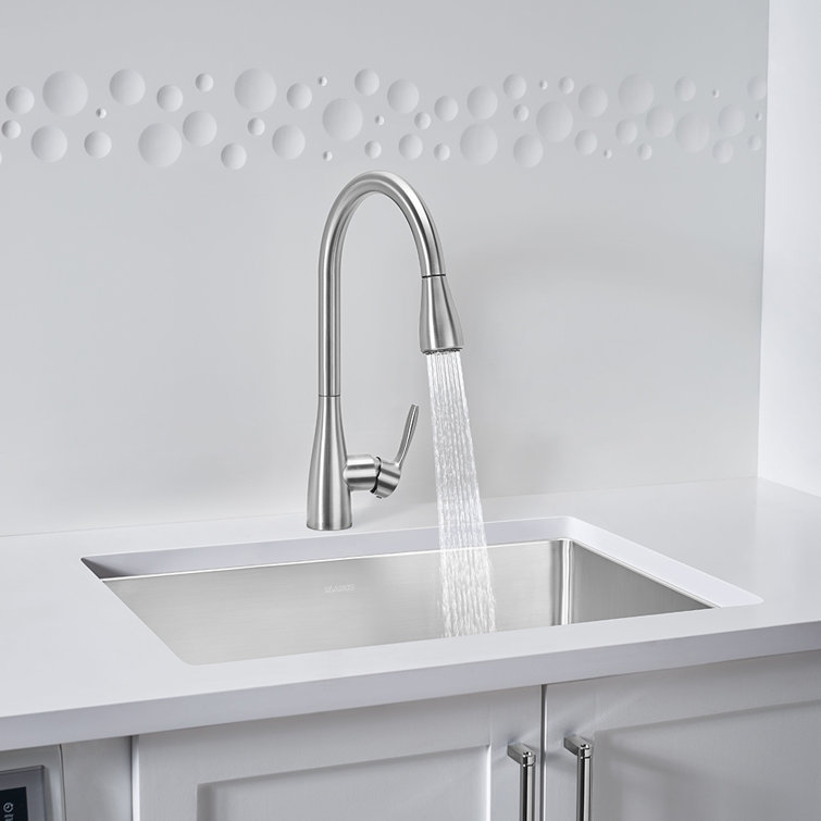 High-Arc Stainless Steel Kitchen Faucet with Dual Spray Pull-Down