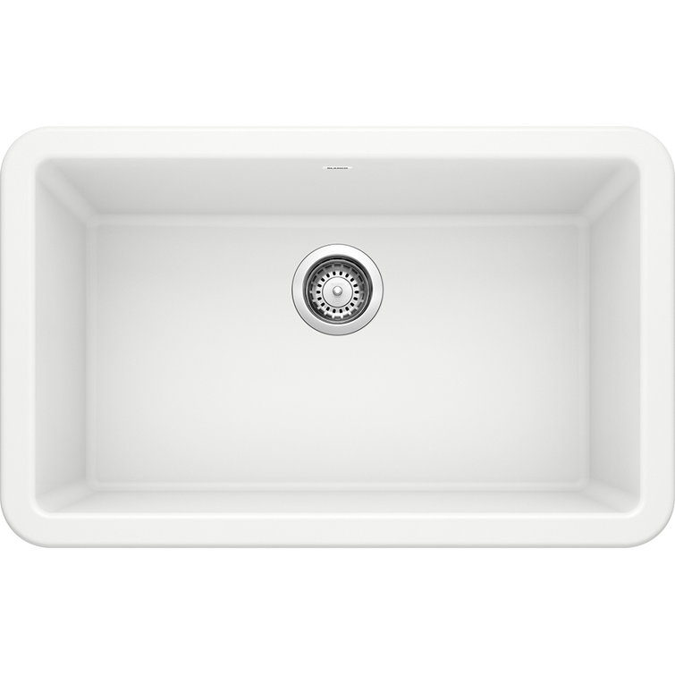 White Stone Drop-in Farmhouse Kitchen Sink, 33" x 22"