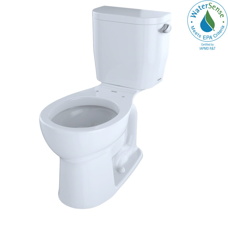 White Round Two-Piece High Efficiency Toilet