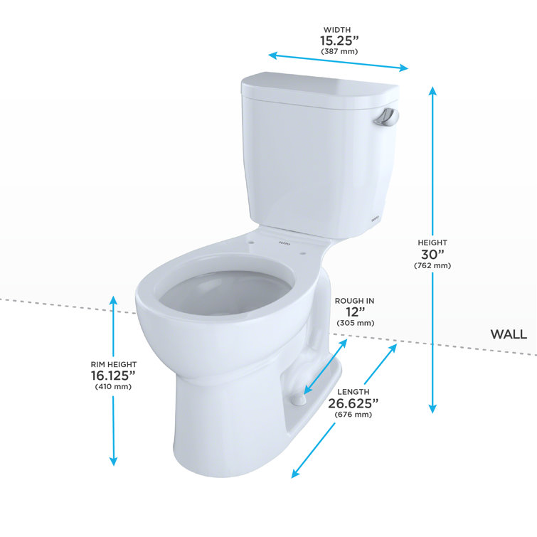 White Round Two-Piece High Efficiency Toilet