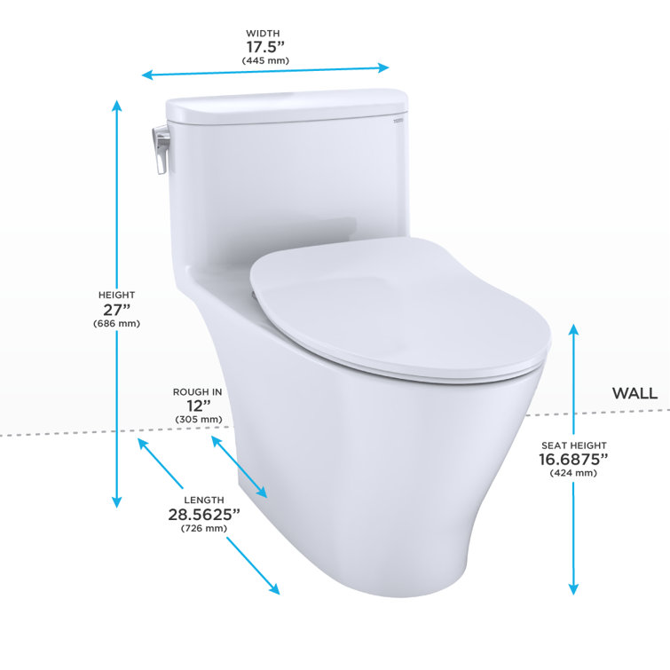 White High Efficiency Elongated One-Piece Toilet with Seat