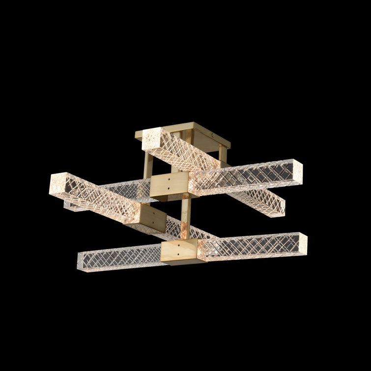 Apollo 24" Gold and Crystal LED Flush Mount Ceiling Light