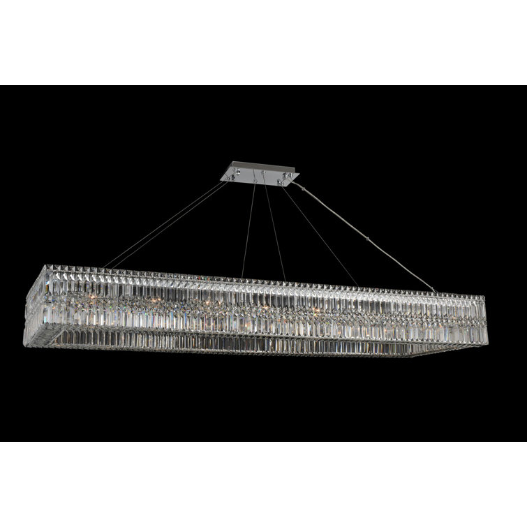 Rettangolo 72" Chrome Crystal Linear Chandelier
