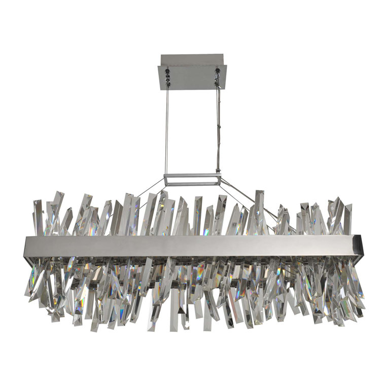Glacier 36-Inch Chrome LED Crystal Island Pendant