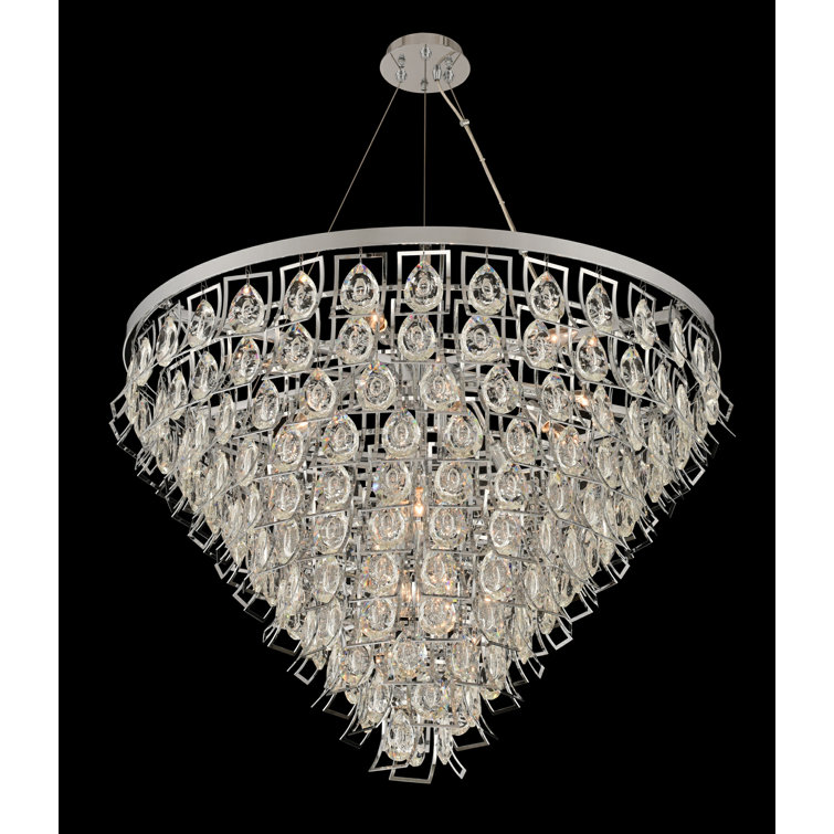 Carmella Chrome Crystal 18-Light Tiered Chandelier