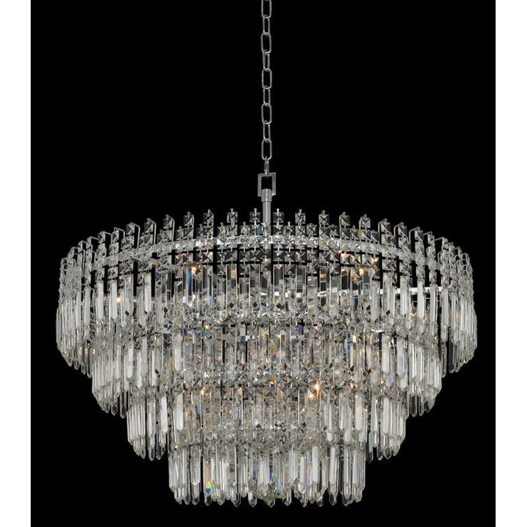 Pandoro 33" Chrome Crystal 15-Light Pendant